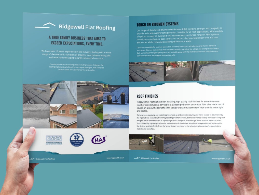 Brochure for roofing business